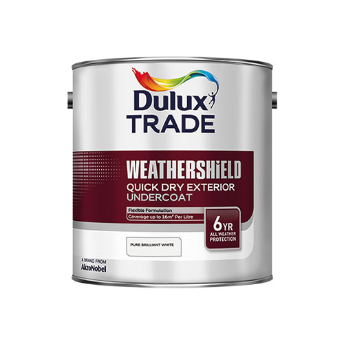 DULUX TRADE WEATHERSHIELD QUICK DRY EXTERIOR UNDERCOAT PURE BRILLIANT