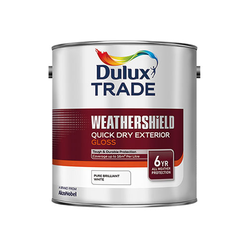 DULUX TRADE WEATHERSHIELD QUICK DRY EXTERIOR GLOSS PURE BRILLIANT